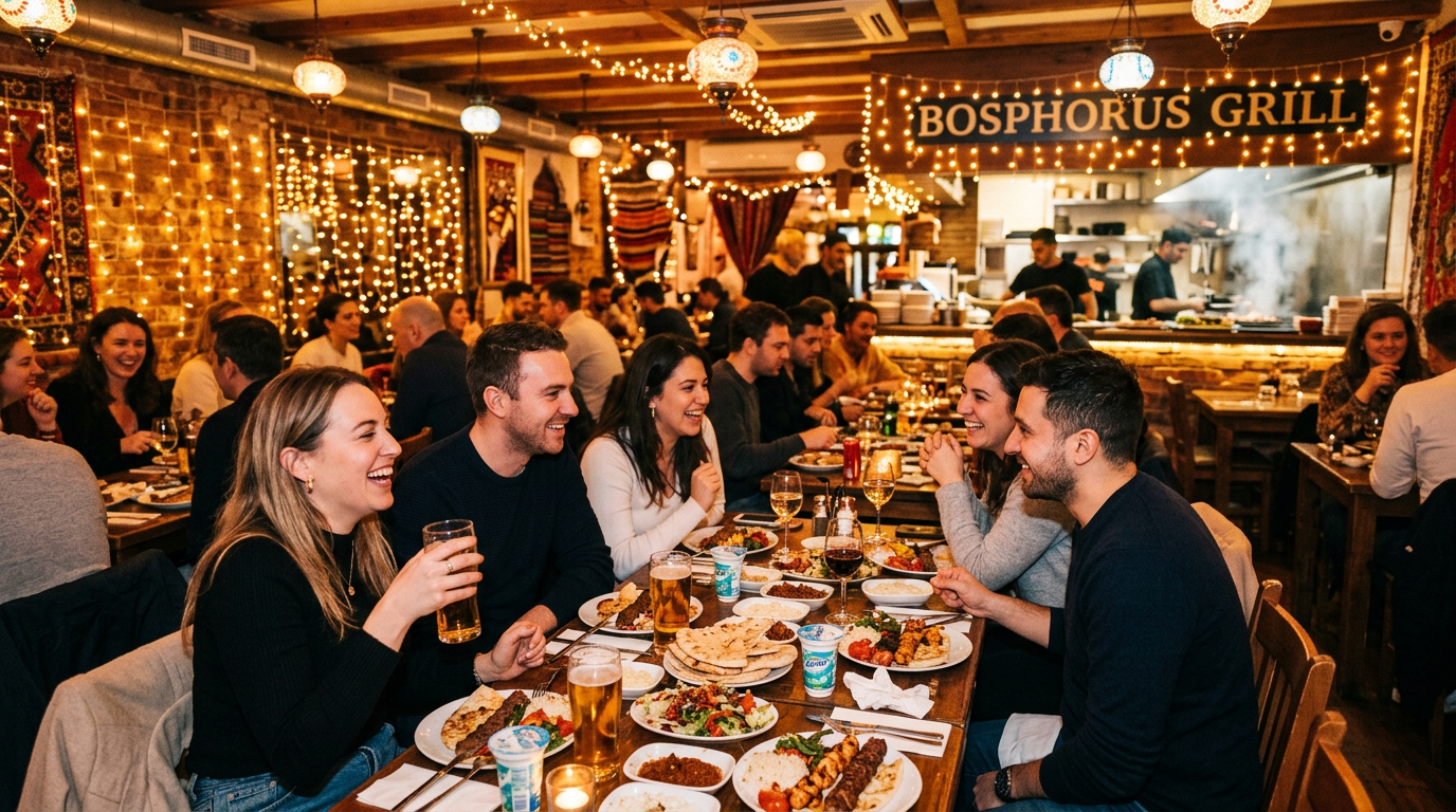 Serata evento con ospiti al ristorante